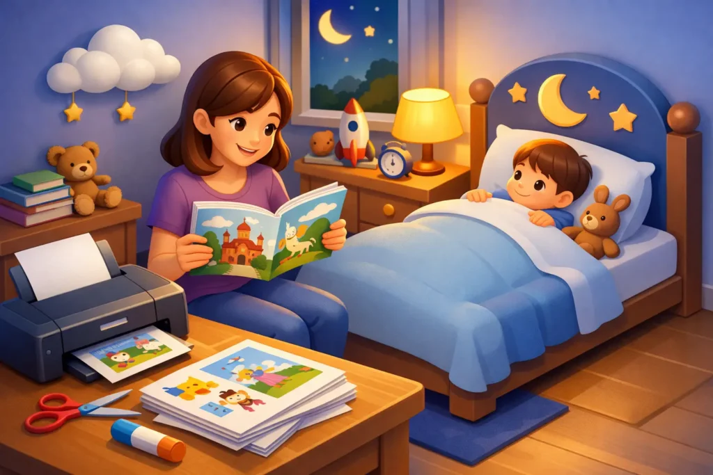 How to Use Printable Storybooks at Bedtime