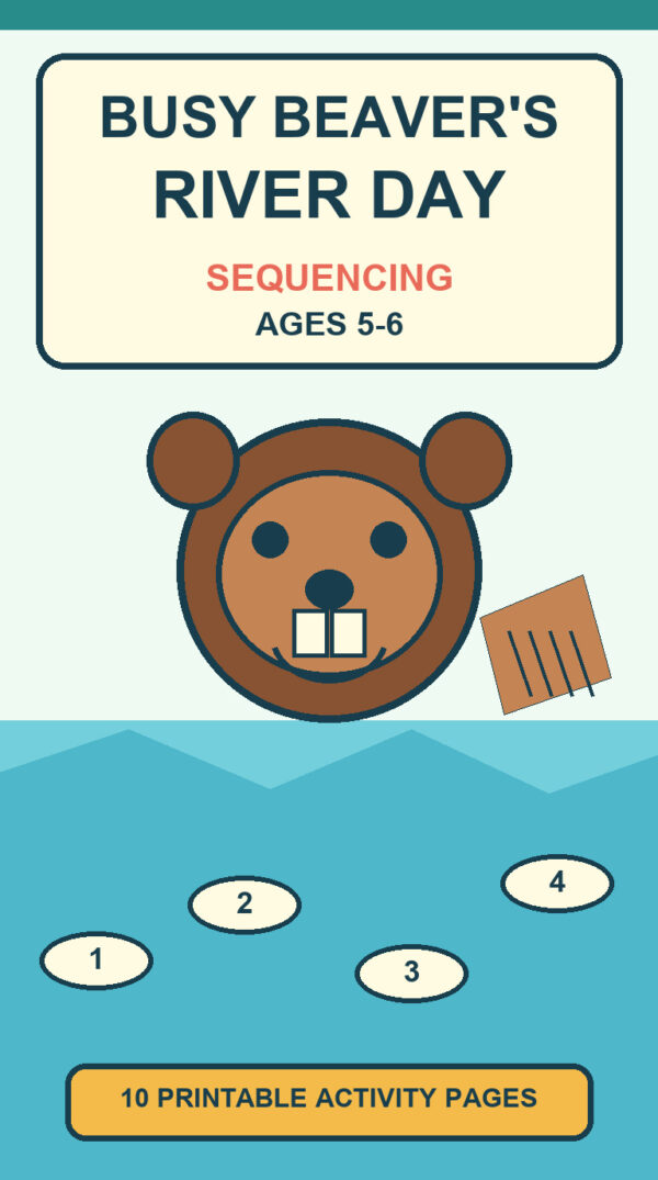 Busy Beaver's River Day sequencing printable for Ages 5–6