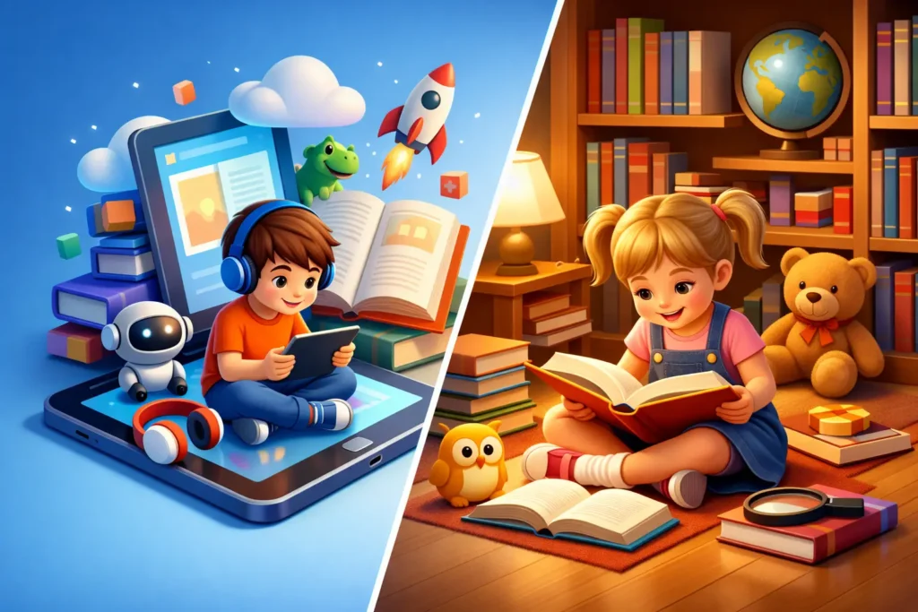 Digital Books Versus Library Books for Kids