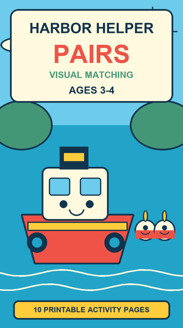 Harbor Helper Pairs visual matching printable for Ages 3–4