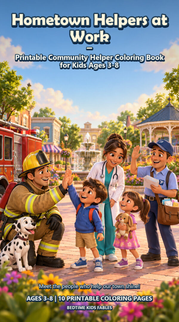 Hometown Helpers at Work - Printable Community Helper Coloring Book for Kids Ages 3-8 cover
