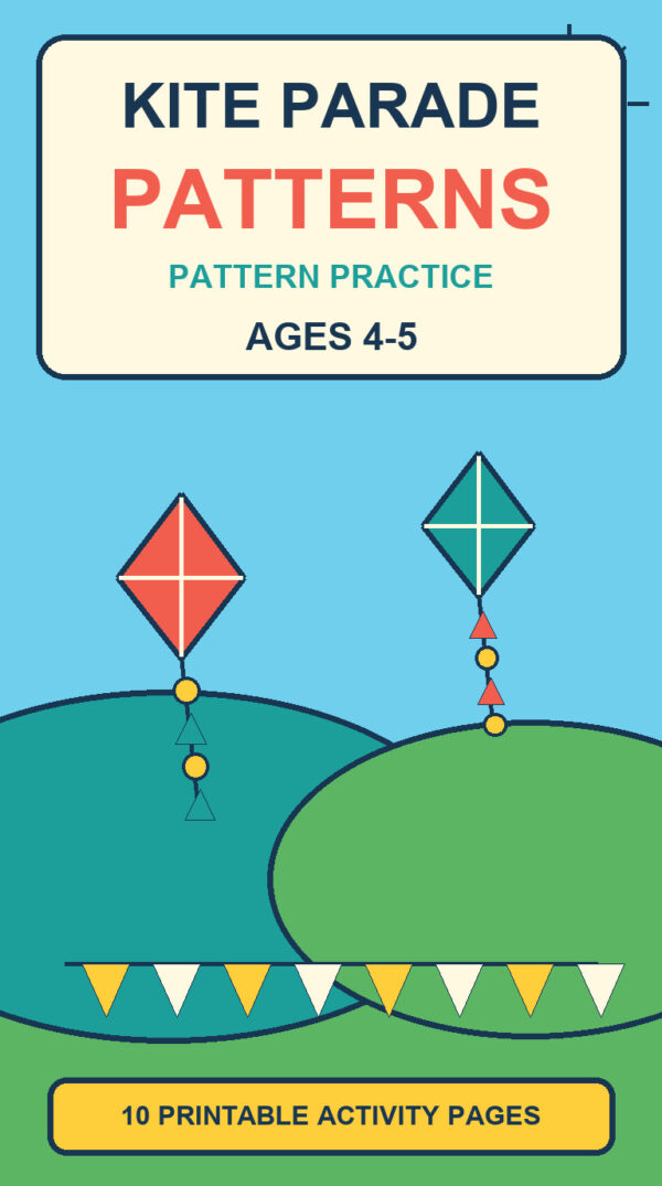 Kite Parade Patterns printable activity book for Ages 4-5