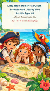 Little Mapmakers Pirate Quest - Printable Pirate Coloring Book for Kids Ages 3-8