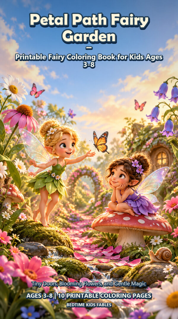 Petal Path Fairy Garden - Printable Fairy Coloring Book for Kids Ages 3-8 cover