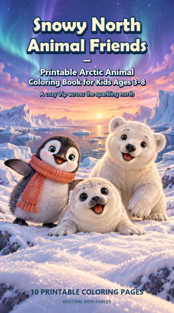 Snowy North Animal Friends Arctic coloring book cover