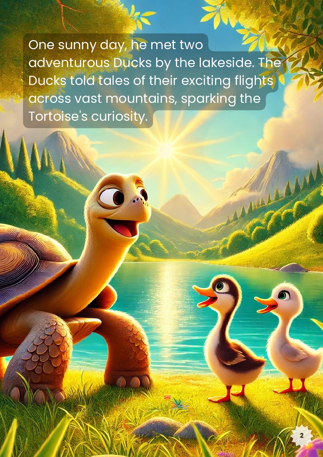 The Tortoise and the Ducks: Illustrated Fable for Kids (PDF) - actual PDF sample, page 3