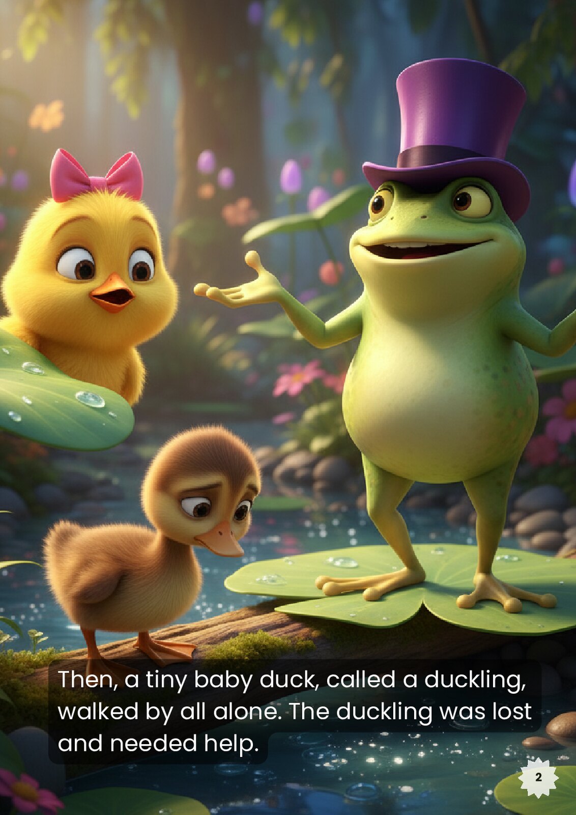 Lily and the Loud Frog: Chick and Frog Kindness Story (PDF) - actual PDF sample, page 3
