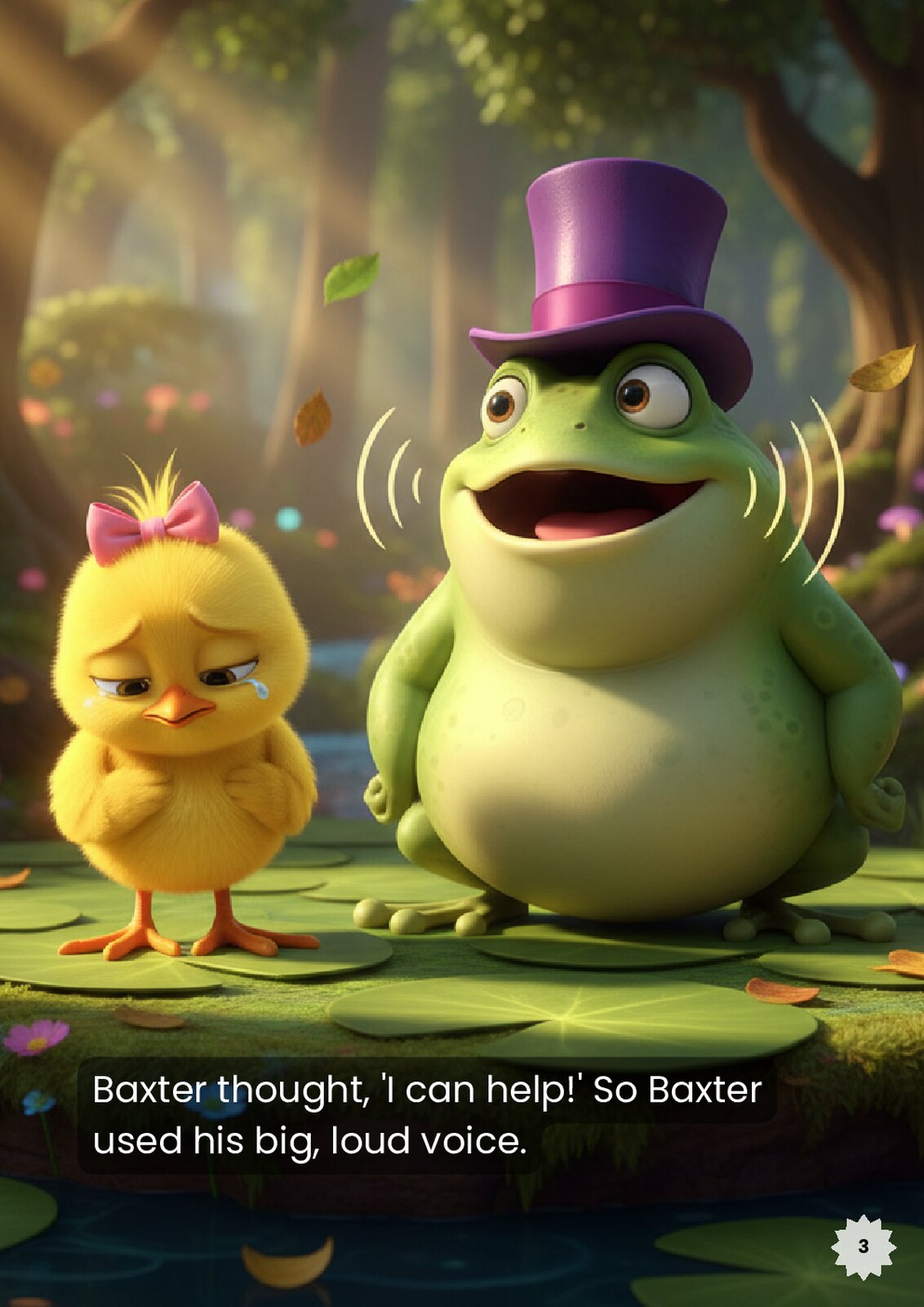 Lily and the Loud Frog: Chick and Frog Kindness Story (PDF) - actual PDF sample, page 4