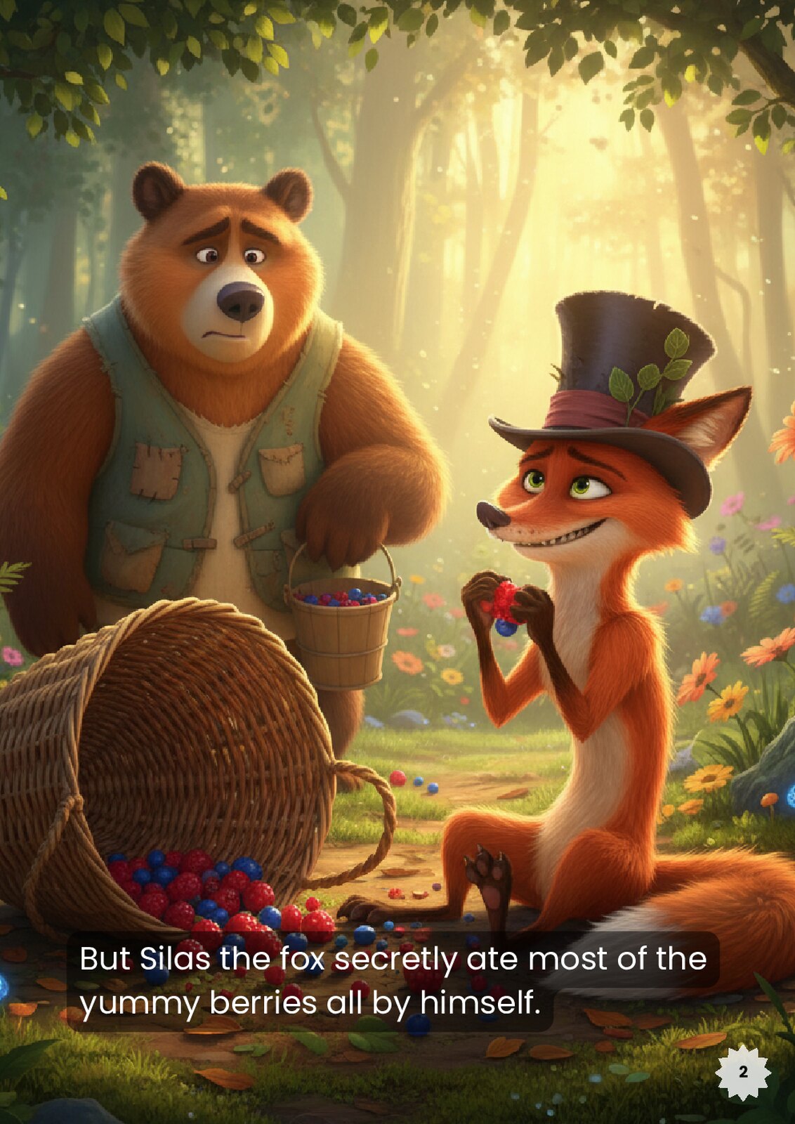 The Berry Bandit: Fox and Bear Sharing Story (PDF) - actual PDF sample, page 3