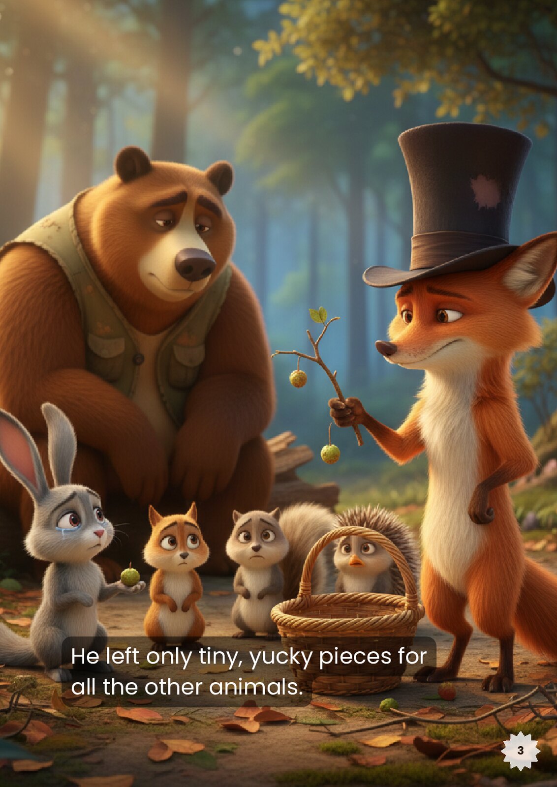 The Berry Bandit: Fox and Bear Sharing Story (PDF) - actual PDF sample, page 4