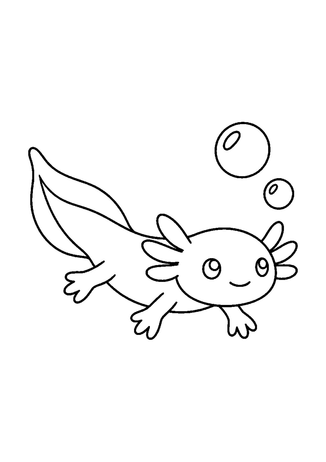 Axolotl Lake Days: 30 Printable Axolotl Coloring Pages for Ages 3-8 (PDF) - actual PDF sample, page 3