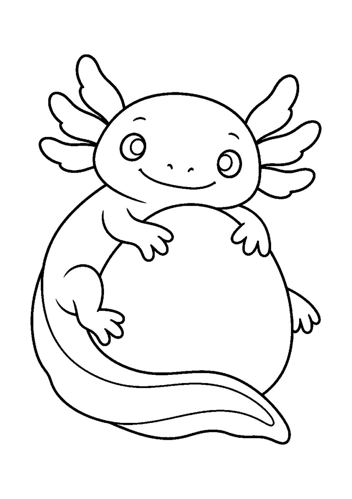 Axolotl Lake Days: 30 Printable Axolotl Coloring Pages for Ages 3-8 (PDF) - actual PDF sample, page 4