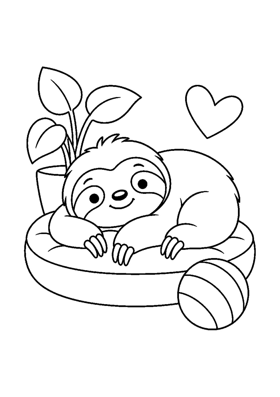 Sloth Canopy Days: 30 Printable Sloth Coloring Pages for Ages 3-8 (PDF) - actual PDF sample, page 3