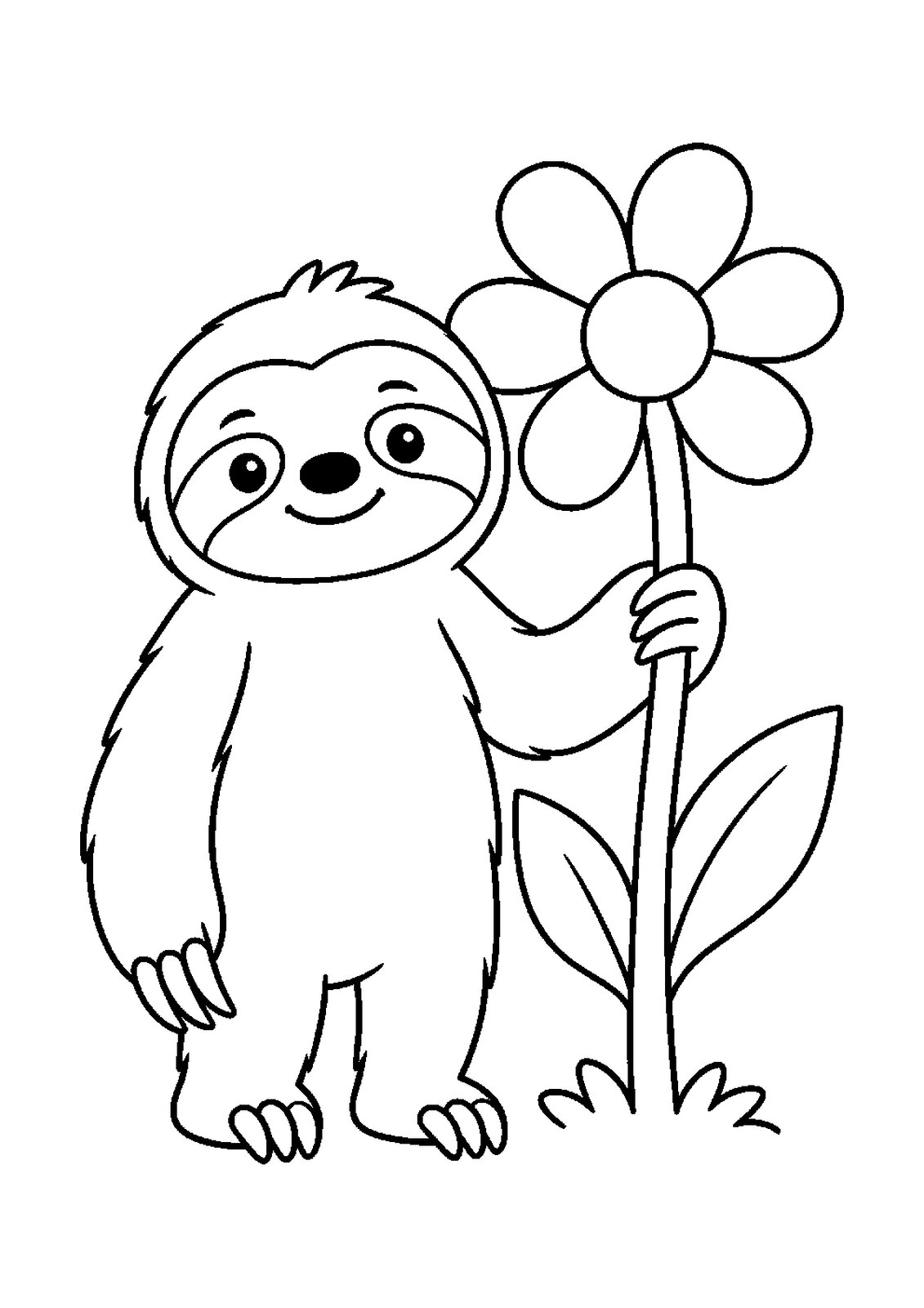 Sloth Canopy Days: 30 Printable Sloth Coloring Pages for Ages 3-8 (PDF) - actual PDF sample, page 4